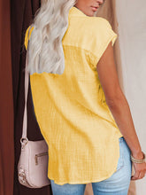 Solid Color Single Breasted Shirt Casual Short Sleeve Top